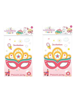 12 cartes d'invitation à découper - Princesse - ScrapCooking Party
