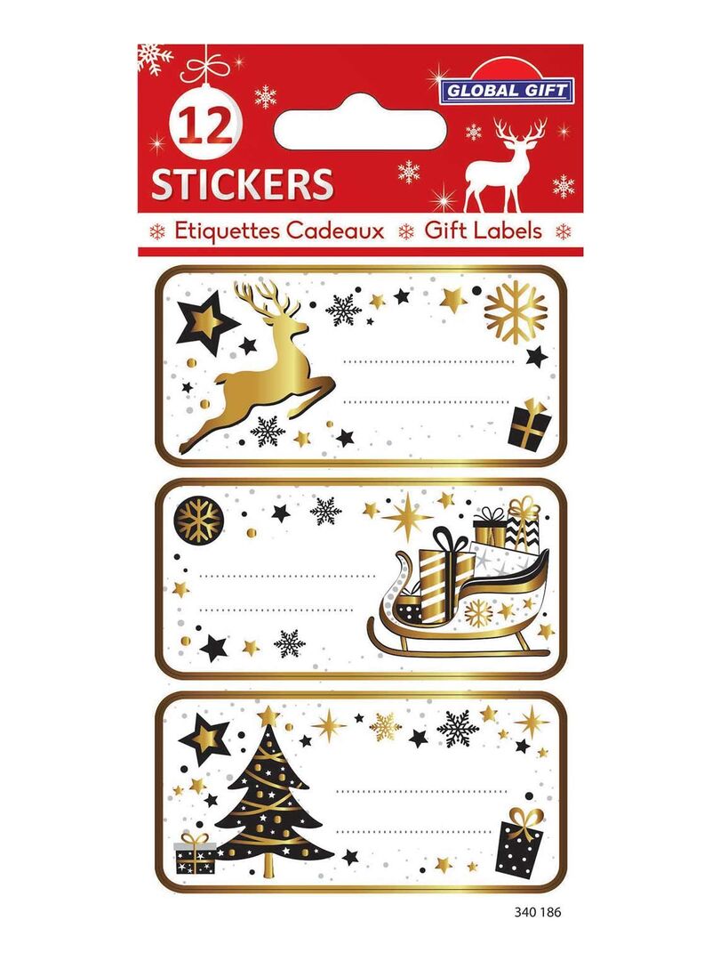 Sticker Noël 6 étiquettes pour cadeaux – Stickers STICKERS FÊTES Stickers  Noël - Ambiance-sticker