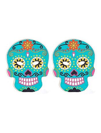 12 masques plats en carton à colorier - Calavera - Graine Créative