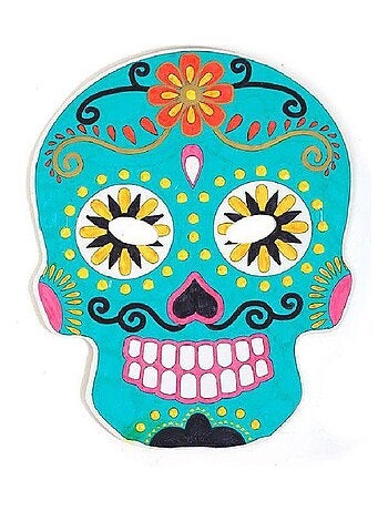 12 masques plats en carton à colorier - Calavera - Graine Créative