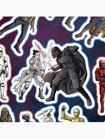 12 Stickers géant Héros Star Wars 50 x 70 cm