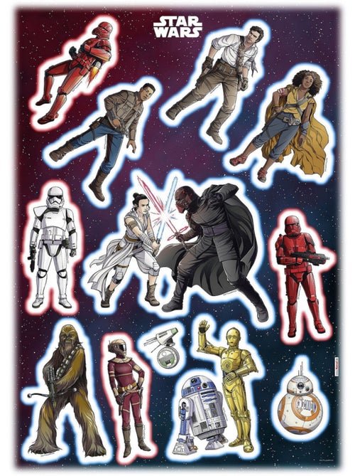 12 Stickers géant Héros Star Wars 50 x 70 cm - Kiabi