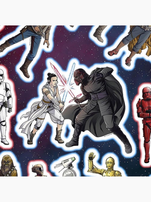 12 Stickers géant Héros Star Wars 50 x 70 cm - Kiabi