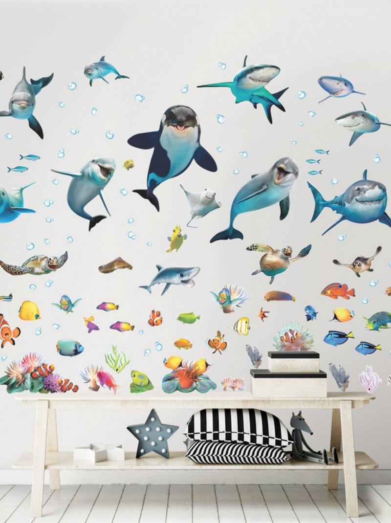 126 Stickers Enfant Aventure sous-marine Multicolore - Kiabi