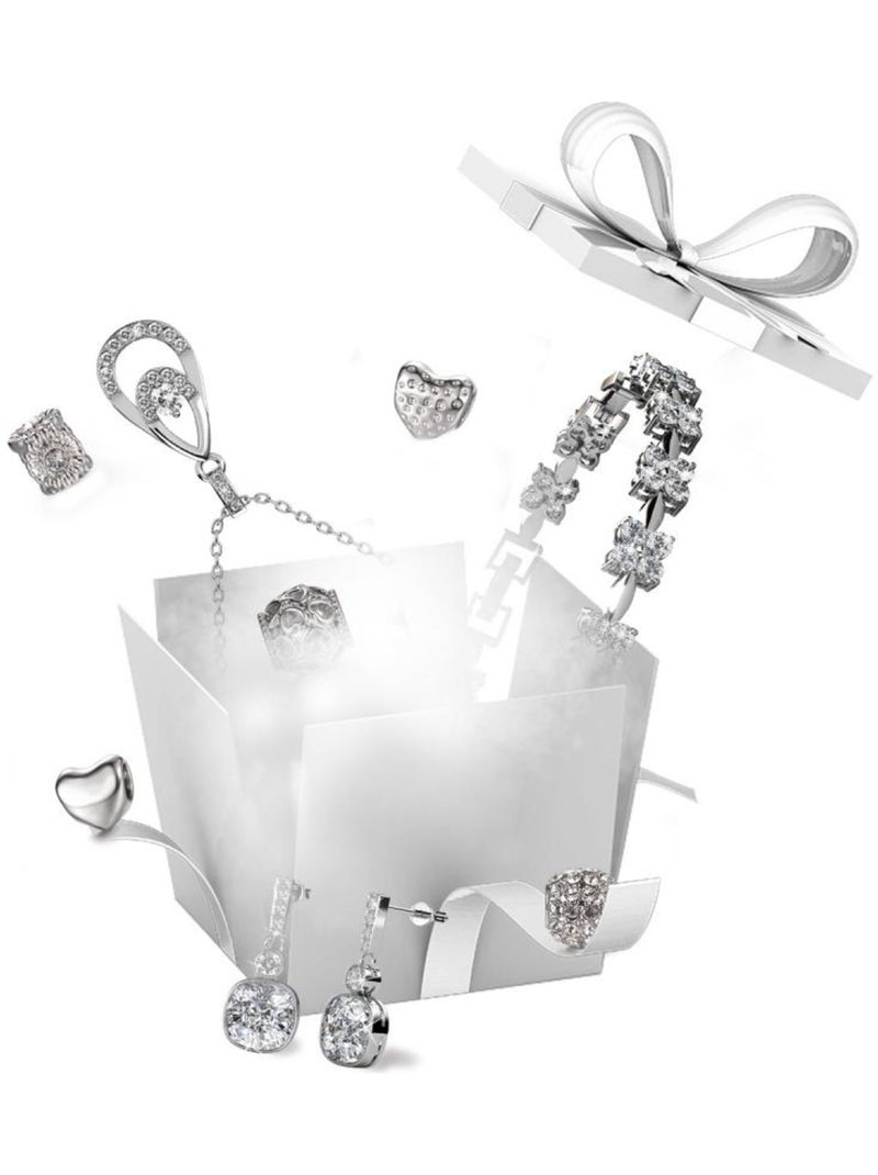 13 bijoux et 11 Beads surprises pour Calendrier de l'avent - Argenté et Cristal ou blanc Blanc Argenté - Kiabi
