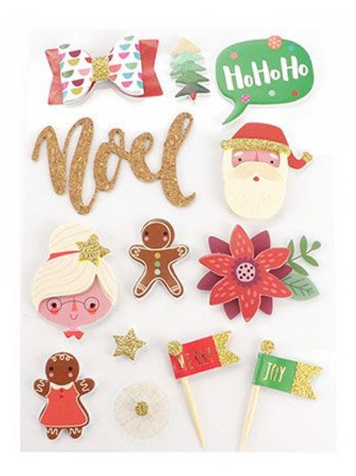 13 stickers 3D Noel 60 mm - Kiabi