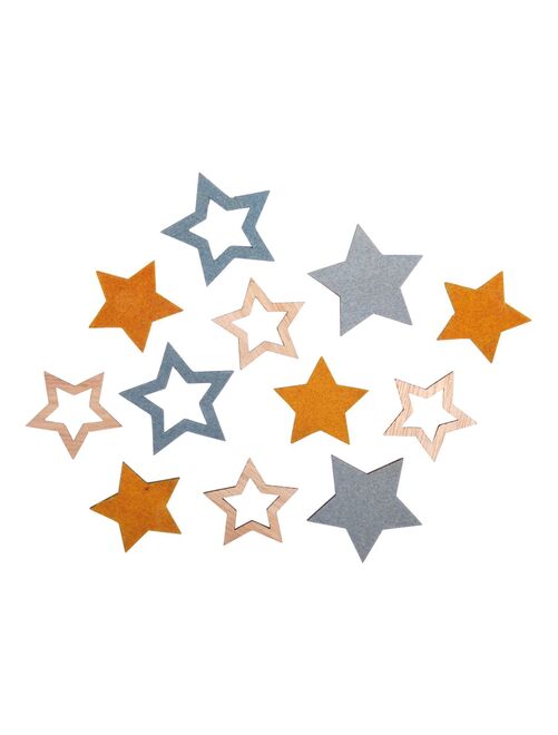 14 étoiles adhésives miniatures en bois - Kiabi