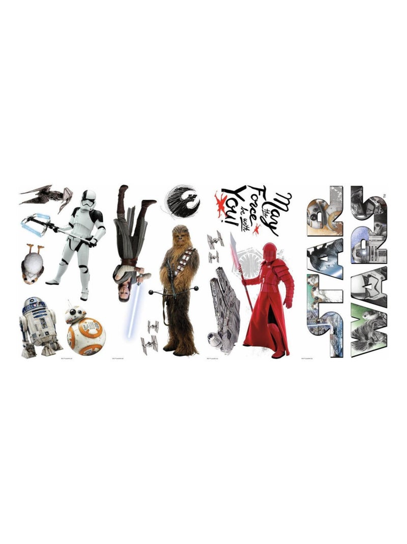 14 Stickers Repositionnables Star Wars, épisode VIII : Les Derniers Jedi 23x44cm Multicolore - Kiabi