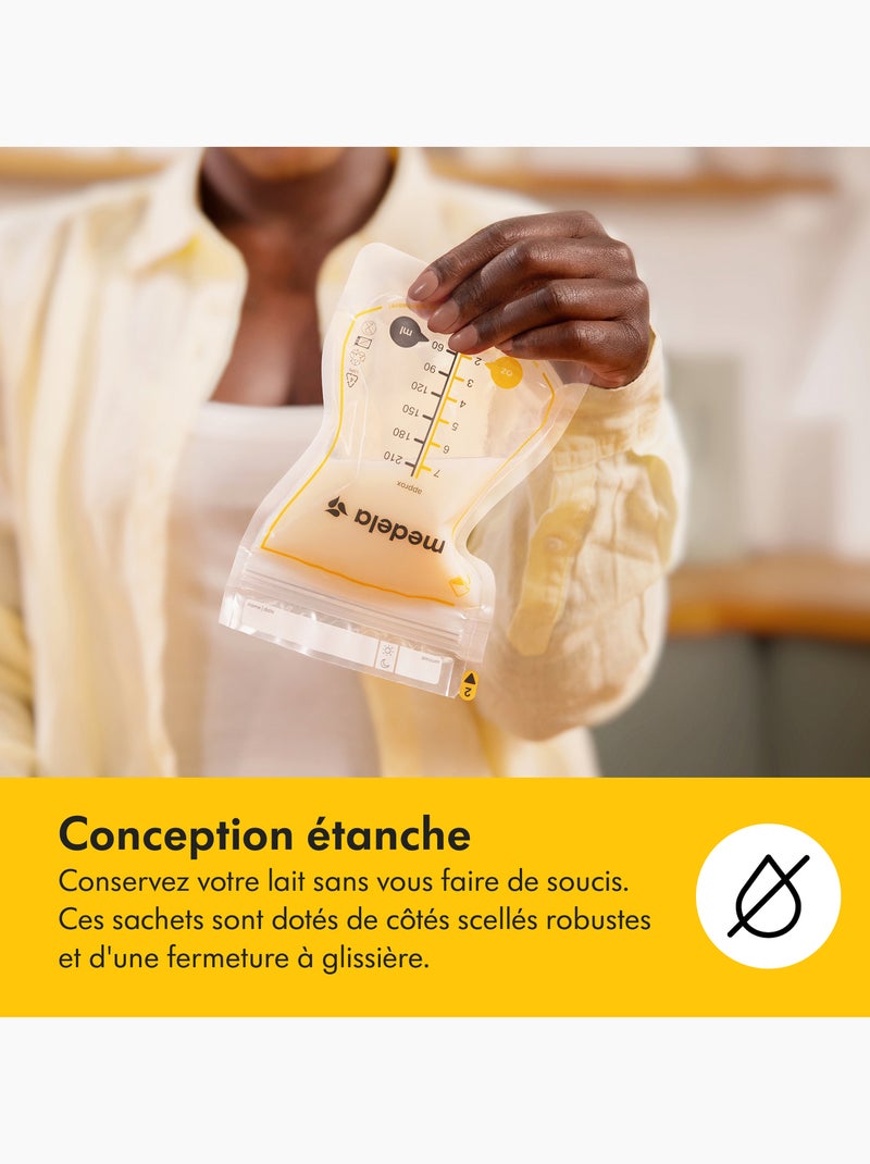 150 sachets conservation lait maternel Medela Easy Pour - Versement facile à une main, congélation à Transparent - Kiabi