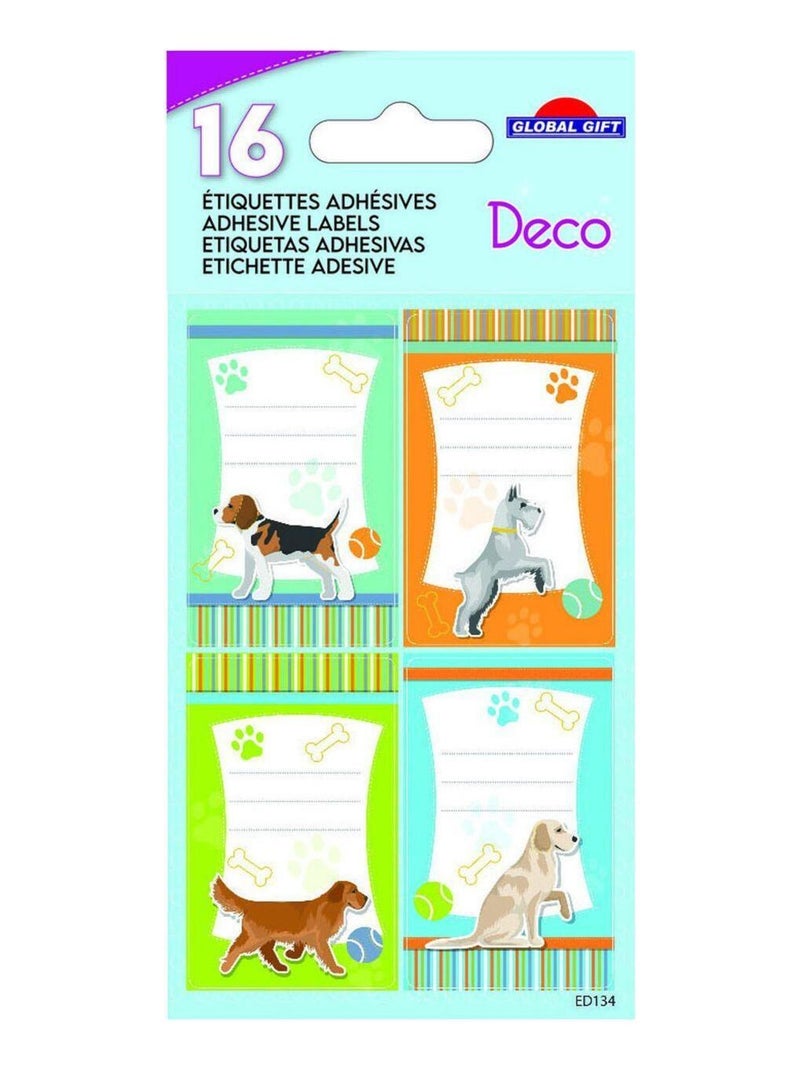 16 étiquettes adhésives scolaires - Rectangle - - Global Gift N/A - Kiabi