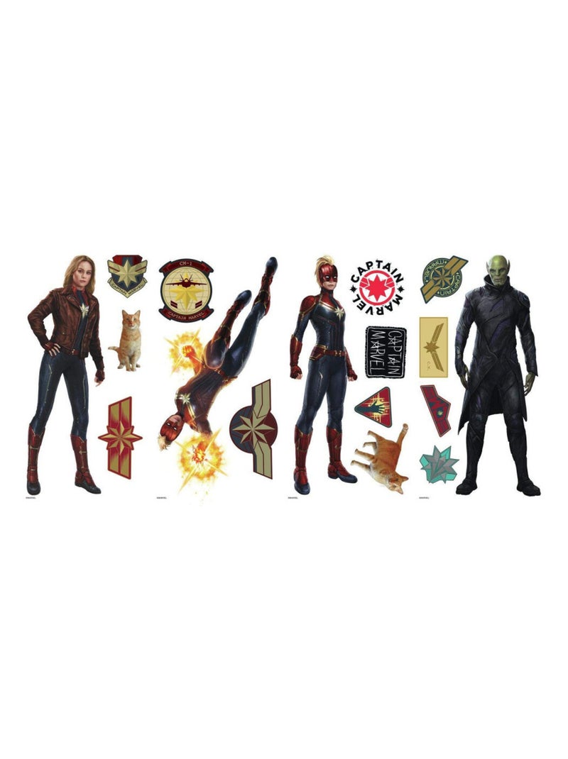 17 Stickers Captain Marvel Avengers Disney Noir Noir - Kiabi