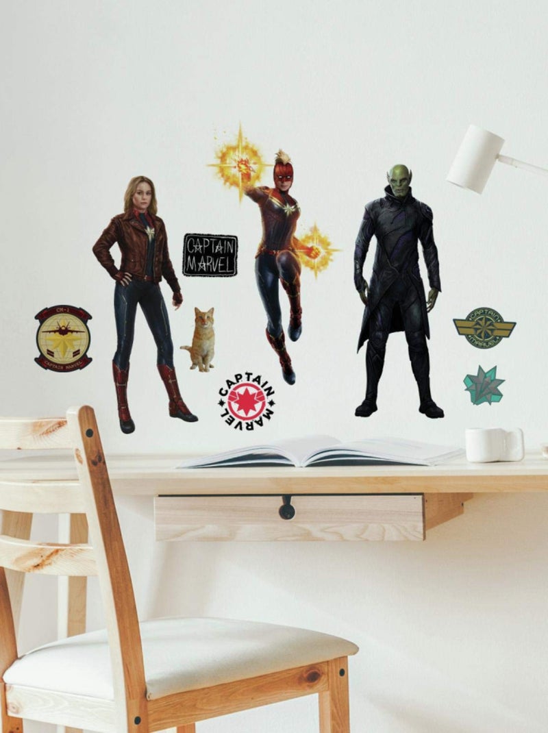 17 Stickers Captain Marvel Avengers Disney Noir Noir - Kiabi