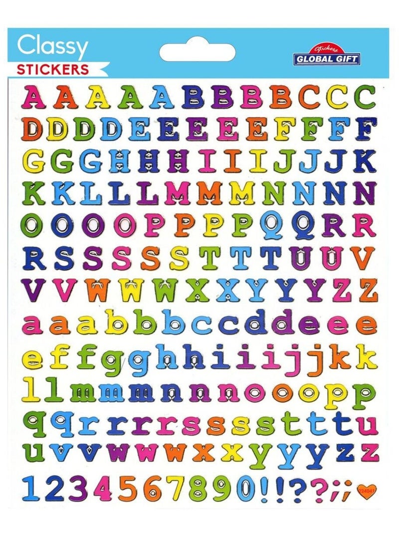 170 Autocollants - Alphabet et chiffres - - Global Gift Multicolore - Kiabi