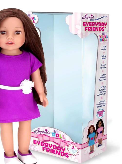 18 "All Vinyl Brunette Hair Poupee" Miley "avec des yeux bruns - Kiabi