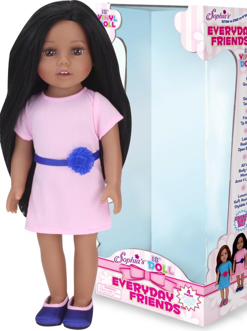 18 "All Vinyl Dark Brown Hair Poupee" Brooklyn " - Kiabi