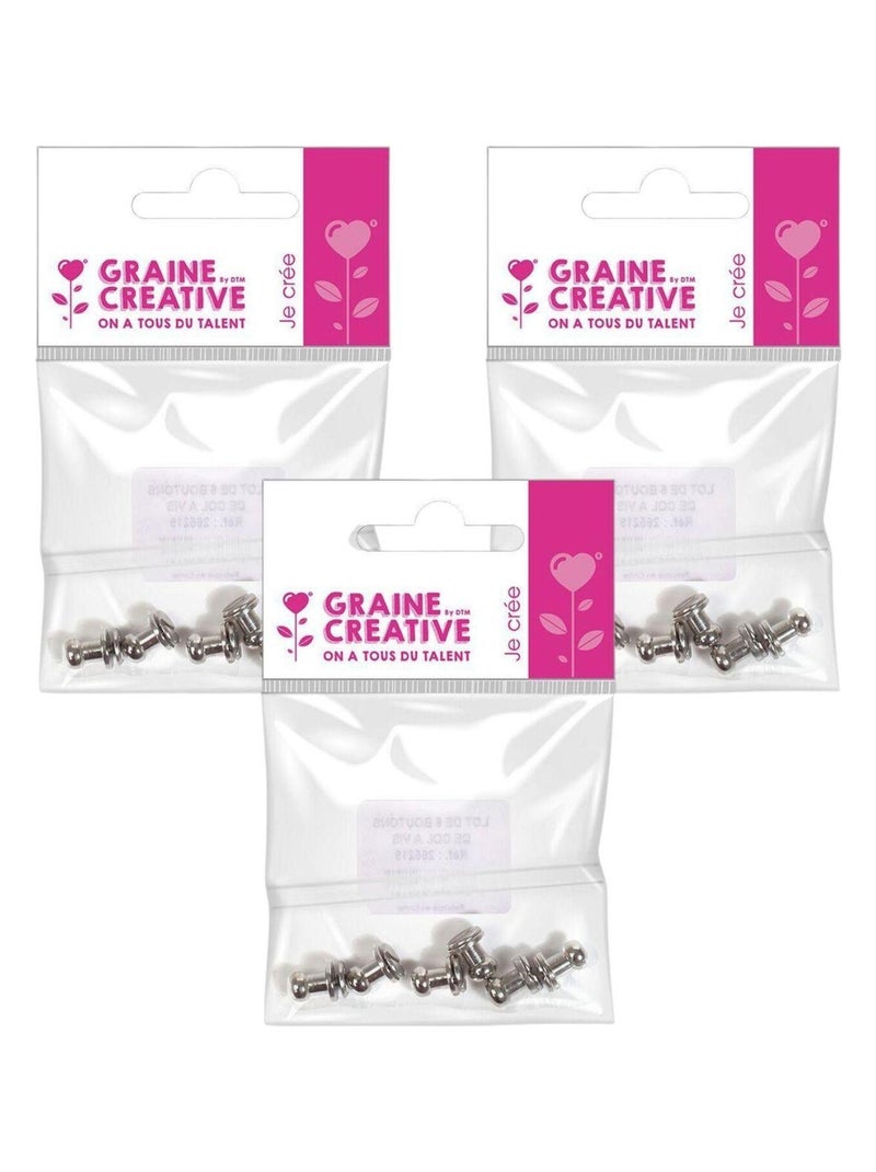 18 boutons de col à vis pour cuir - Graine Créative N/A - Kiabi