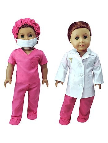 18" Poupee - Lot de vêtements de médecin et de veste de laboratoire