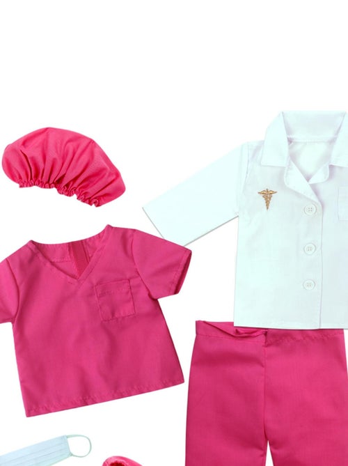 18" Poupee - Lot de vêtements de médecin et de veste de laboratoire - Kiabi