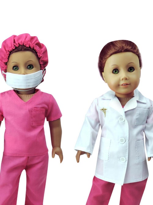 18" Poupee - Lot de vêtements de médecin et de veste de laboratoire - Kiabi