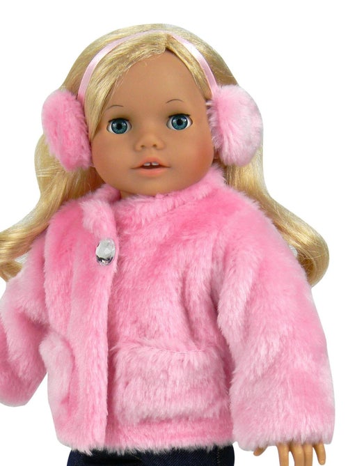 18" Poupee - Mabet de fourrure et bandeau d'oreille - Kiabi