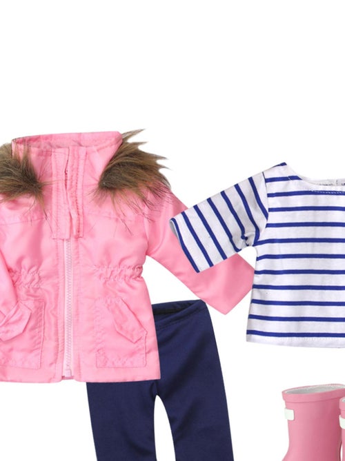 18" Poupee - Parka, Leggings, Stripe T & Wellies - Kiabi