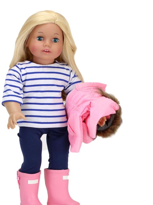 18" Poupee - Parka, Leggings, Stripe T & Wellies - Kiabi