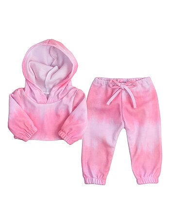 18" Poupee - Pink Tie Dye Sweat à capuche et pantalon de survêtement