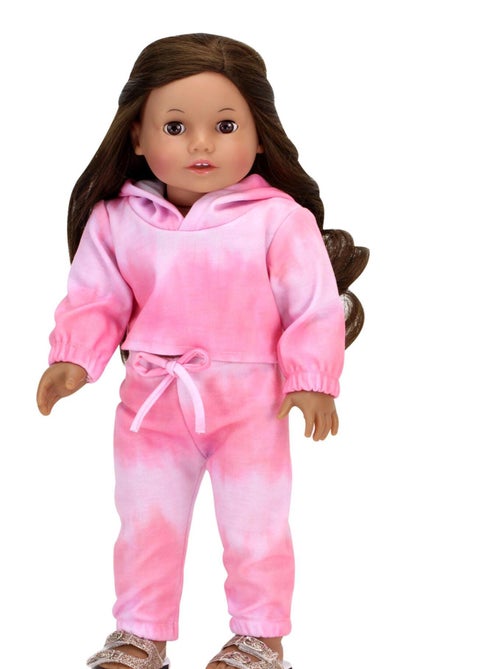 18" Poupee - Pink Tie Dye Sweat à capuche et pantalon de survêtement - Kiabi