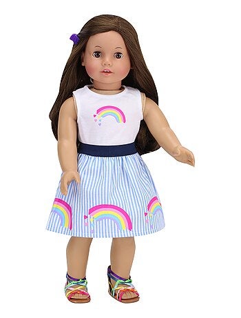 18" Poupee - Rainbow Stripe Jirt & Tank