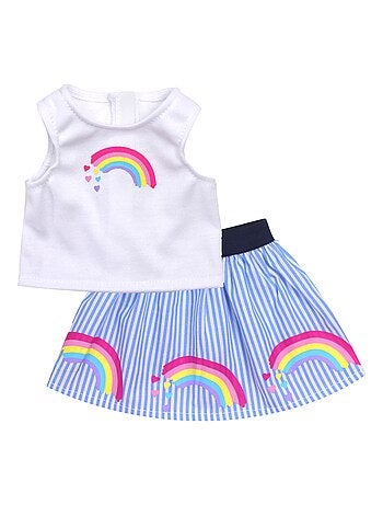 18" Poupee - Rainbow Stripe Jirt & Tank