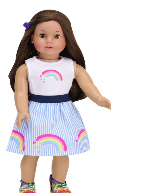 18" Poupee - Rainbow Stripe Jirt & Tank - Kiabi