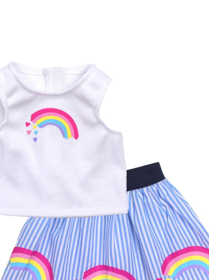 18" Poupee - Rainbow Stripe Jirt & Tank N/A - Kiabi