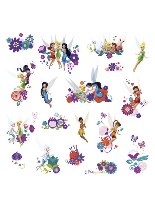 18 Stickers Fée Clochette Disney Fairies Flowers Repositionnables - Kiabi
