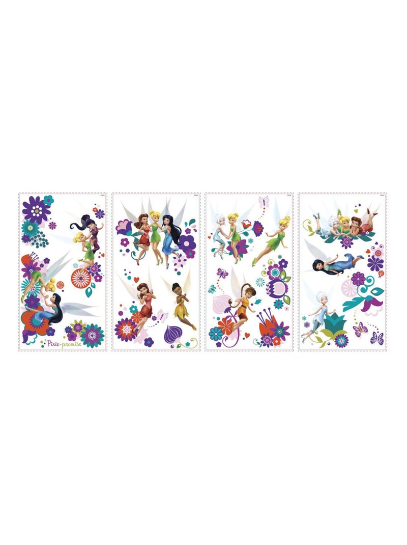 18 Stickers Fée Clochette Disney Fairies Flowers Repositionnables Multicolore - Kiabi