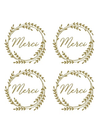 180 stickers ronds dorés Merci Ø 3,5 cm - Artemio