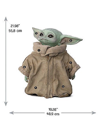 19 Stickers dont 1 sticker géant repositionnables Mandalorian Bébé Yoda alias Grogu debout 55,8X48,9