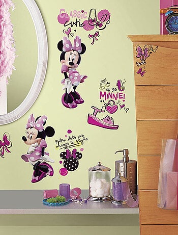 19 Stickers Fashionista Minnie Mouse Disney