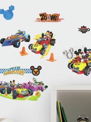 19 Stickers Roadster Team Mickey Mouse 22x45cm