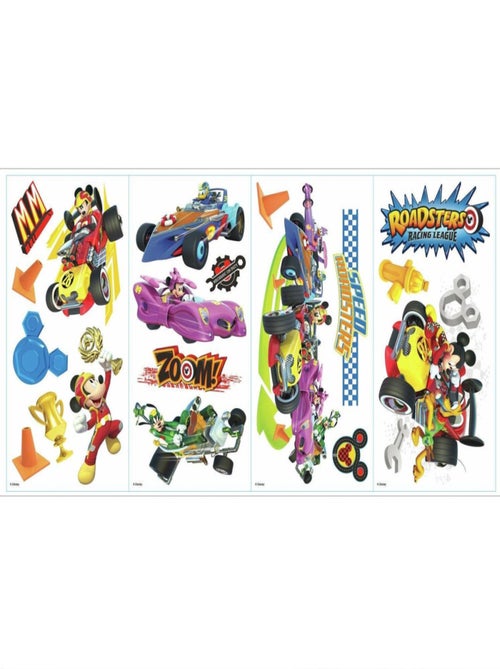 19 Stickers Roadster Team Mickey Mouse 22x45cm - Kiabi