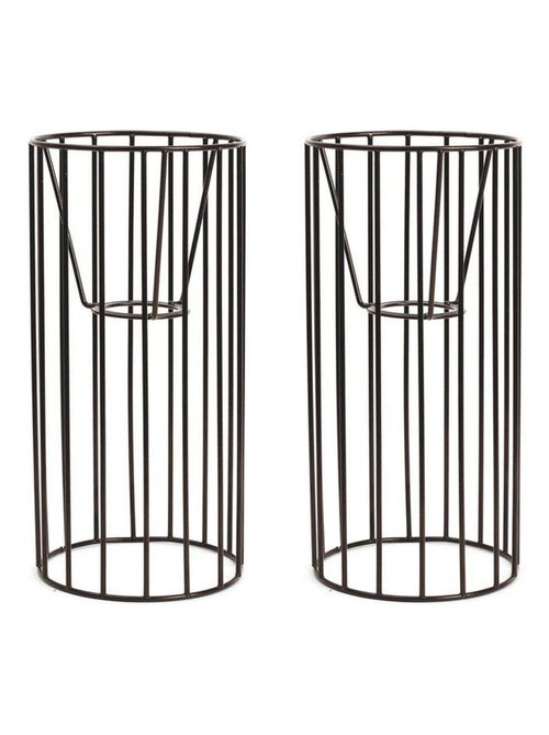 2 abat-jour en métal cylindriques noirs 25 x 12 cm - Graine Créative - Kiabi