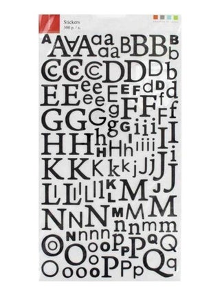 2 alphabets autocollants paillettes noires - Artemio