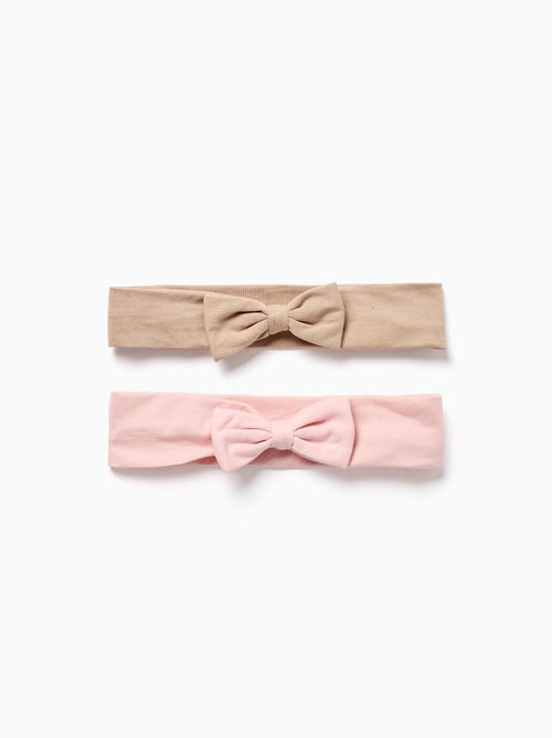 2 bandeaux à cheveux en coton avec nœud - Kiabi