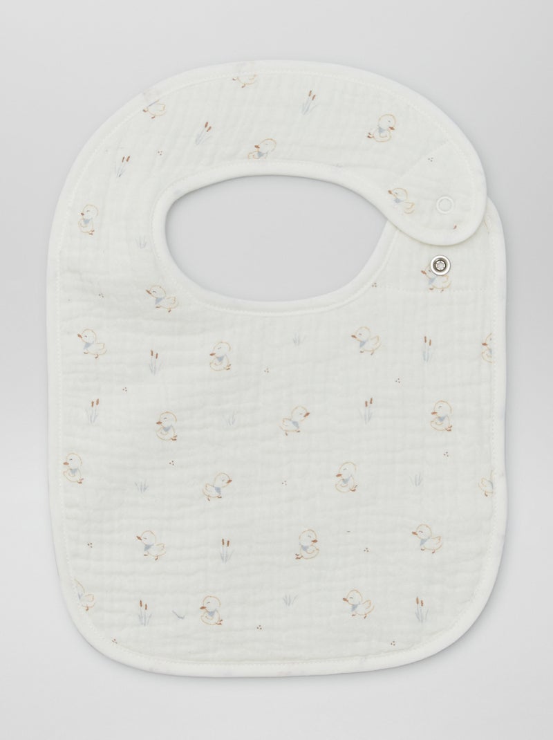 2 bavoirs 'canards' Blanc/beige - Kiabi