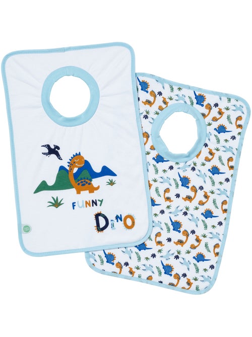 2 bavoirs passe-tête 6 mois - Funny Dino - Babycalin - Kiabi