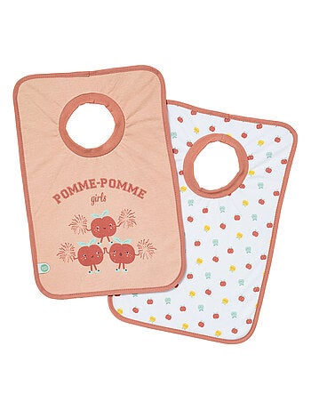 2 bavoirs passe-tête 6 mois - Funny Dino - Babycalin