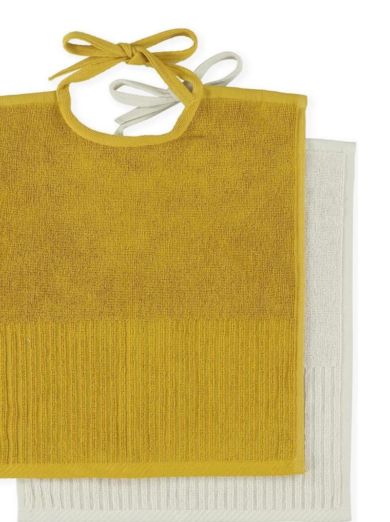 2 bavoirs XL MUSTARD Jaune - Kiabi