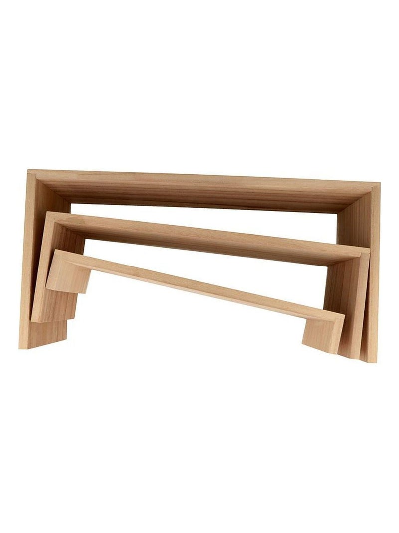 2 blocs de 3 étagères escalier en bois 18 x 35 cm - Artemio Beige - Kiabi