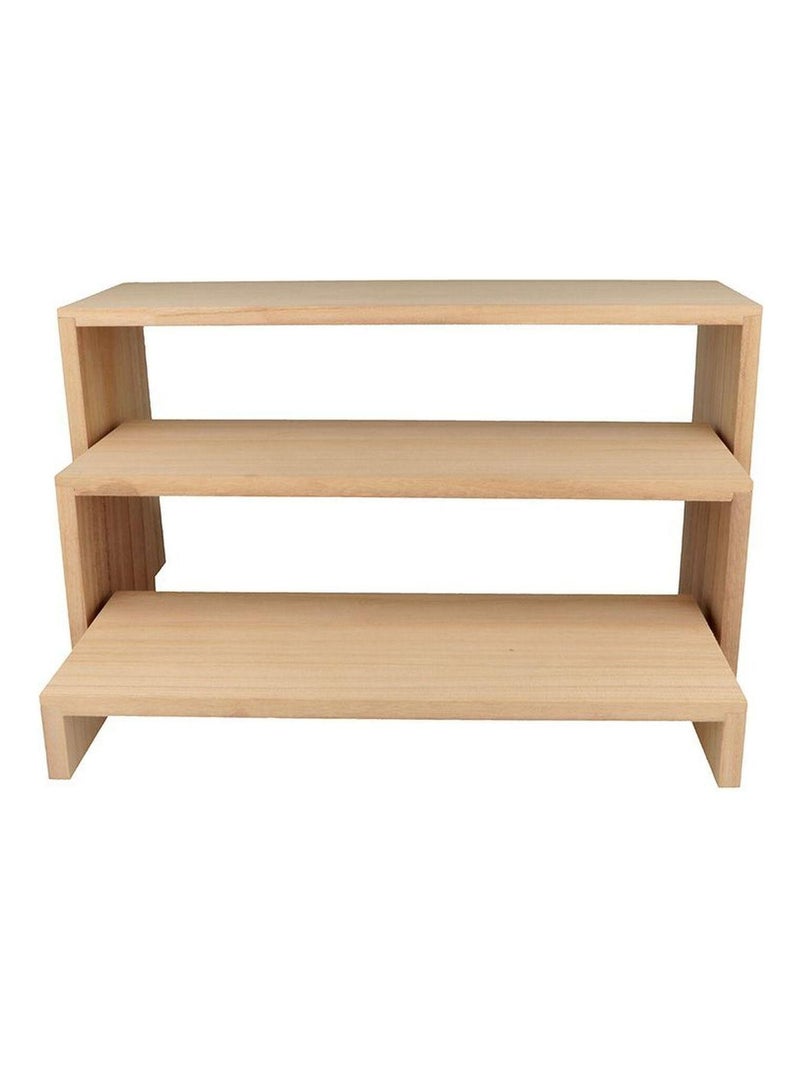 2 blocs de 3 étagères escalier en bois 18 x 35 cm - Artemio Beige - Kiabi