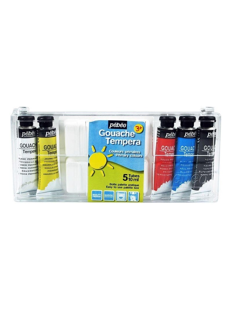 2 boîtes de 5 tubes de peinture gouache + palette - Pébéo N/A - Kiabi