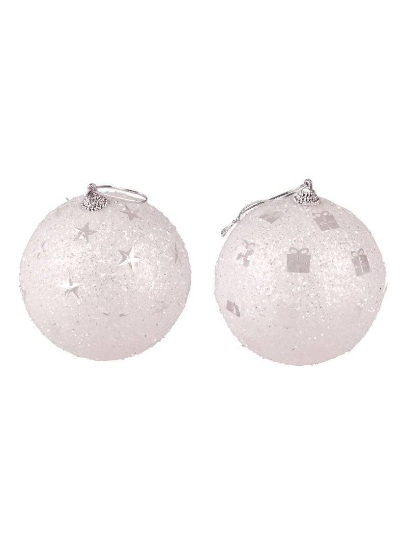 2 Boules de Noël sequin Cosychristmas Argent - Kiabi